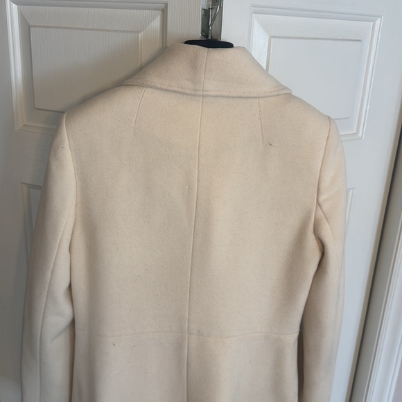 TAHARI Long Cream Colored Wool Coat - Picture 11 of 16
